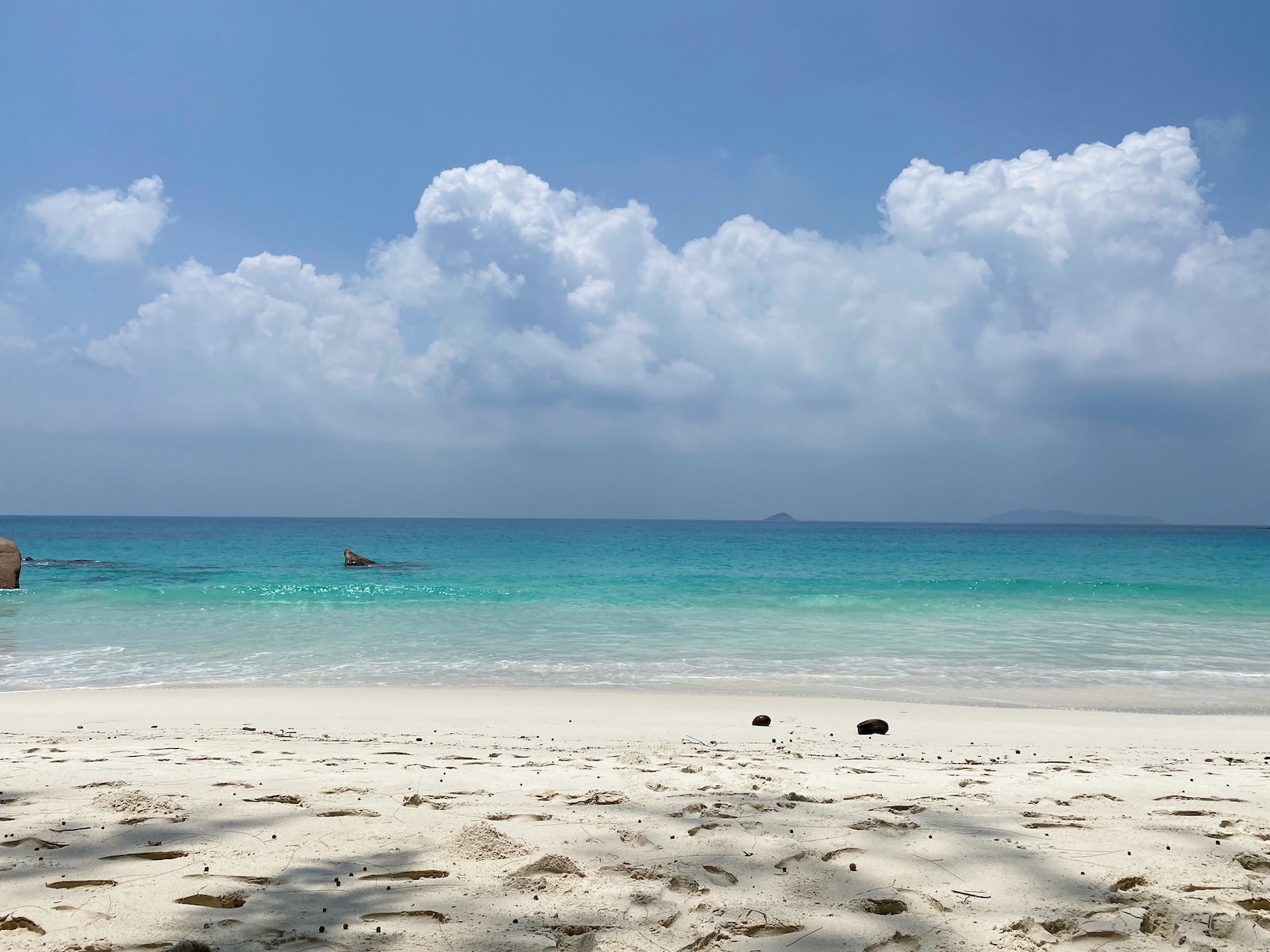 white sand beach during daytime